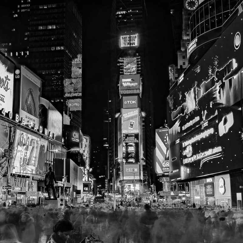 Time lapse of a crowd in Times Square