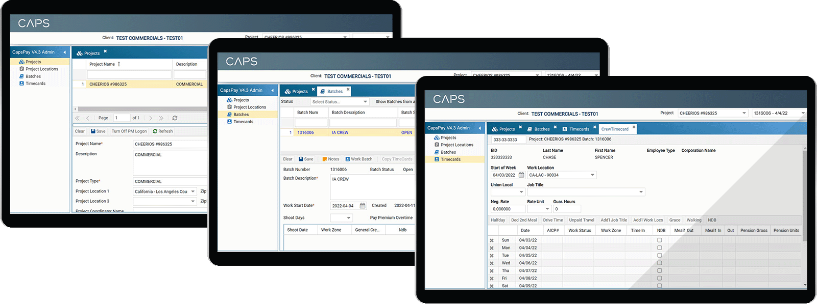 Screenshot Caps software CASP Pay on laptop